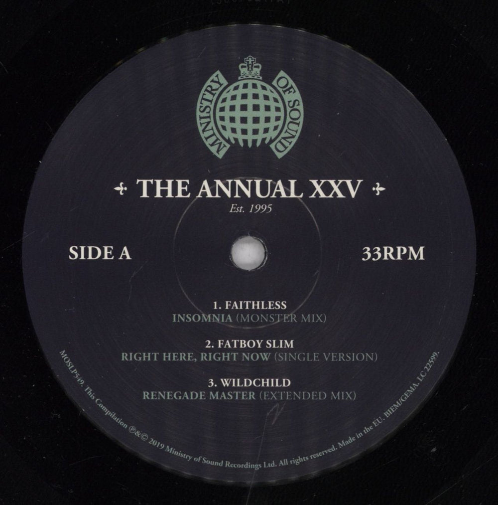 Ministry Of Sound The Annual XXV UK 2-LP vinyl record set (Double LP Album) MIZ2LTH834246