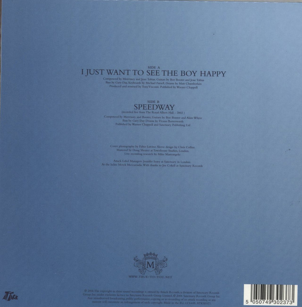 Morrissey I Just Want To See The Boy Happy UK 7" vinyl single (7 inch record / 45) 5050749302373