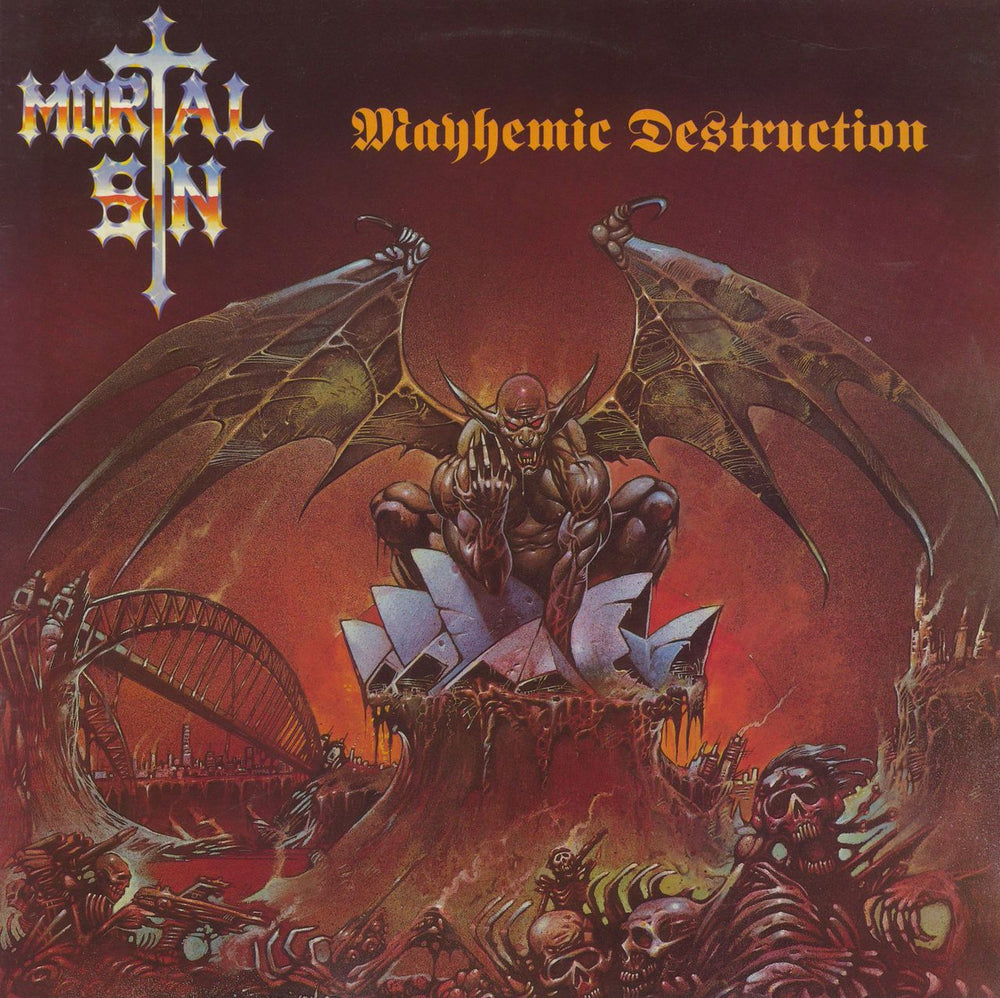 Mortal Sin Mayhemic Destruction UK Promo vinyl LP album (LP record) VERH48