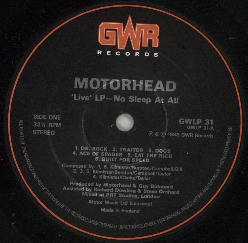 Motorhead No Sleep At All UK vinyl LP album (LP record) MOTLPNO353294