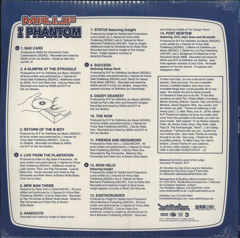 Mr. Lif I Phantom - Sealed US 2-LP vinyl record set (Double LP Album) 600308886018