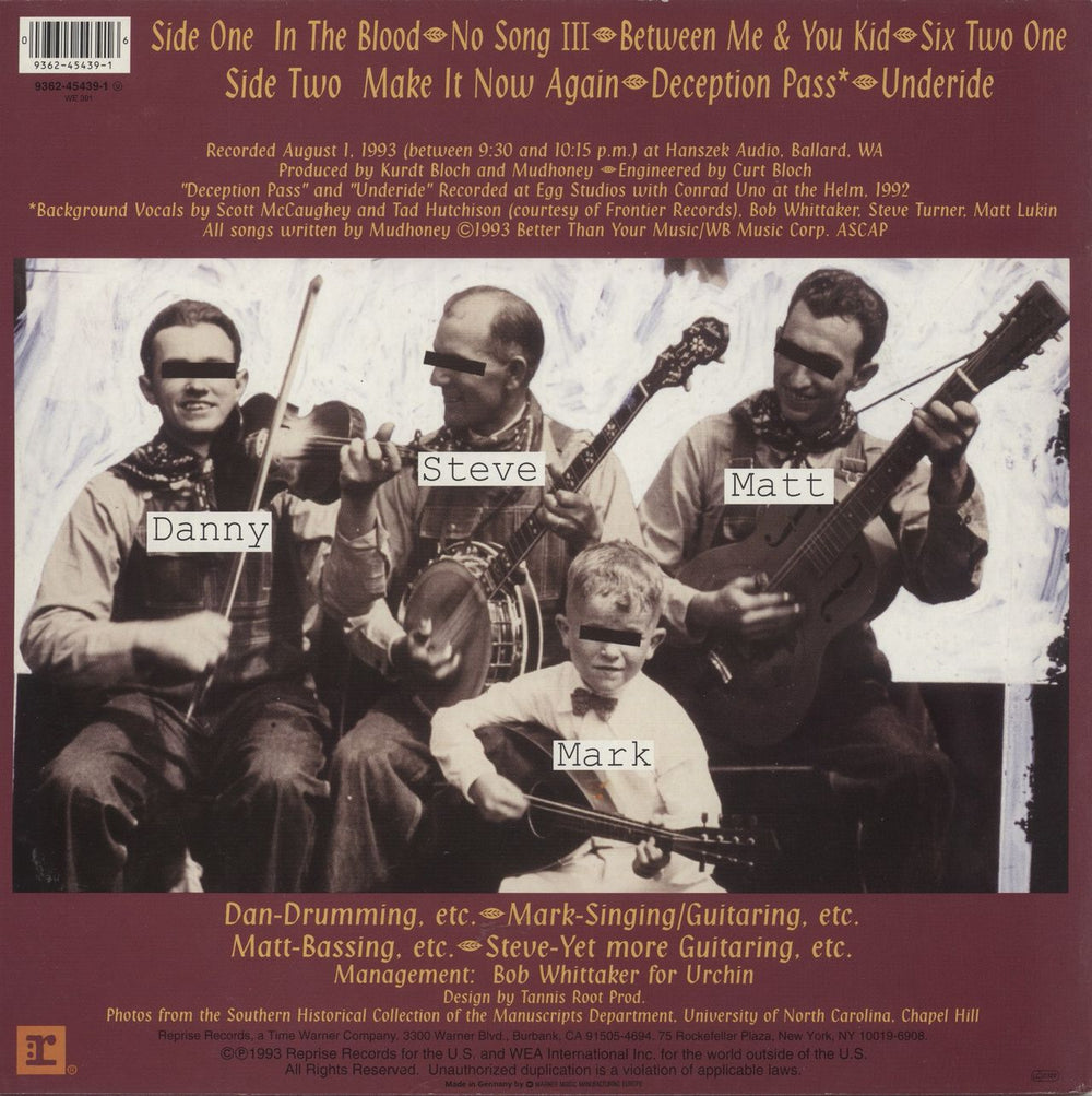 Mudhoney Five Dollar Bob's Mock Cooter Stew German 12" vinyl single (12 inch record / Maxi-single) 093624543916