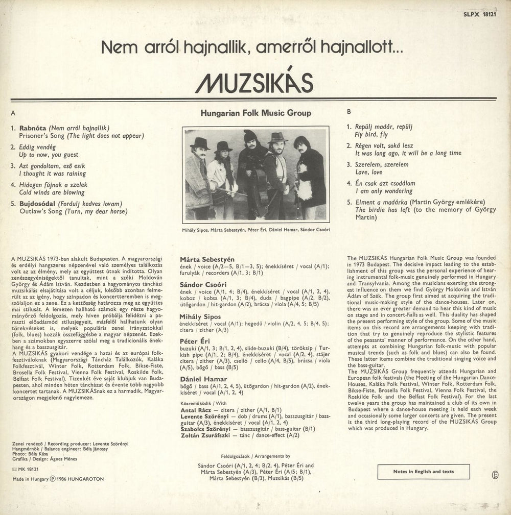 Muzsikás Nem Arról Hajnallik, Amerrol Hajnallott... Hungarian vinyl LP album (LP record)