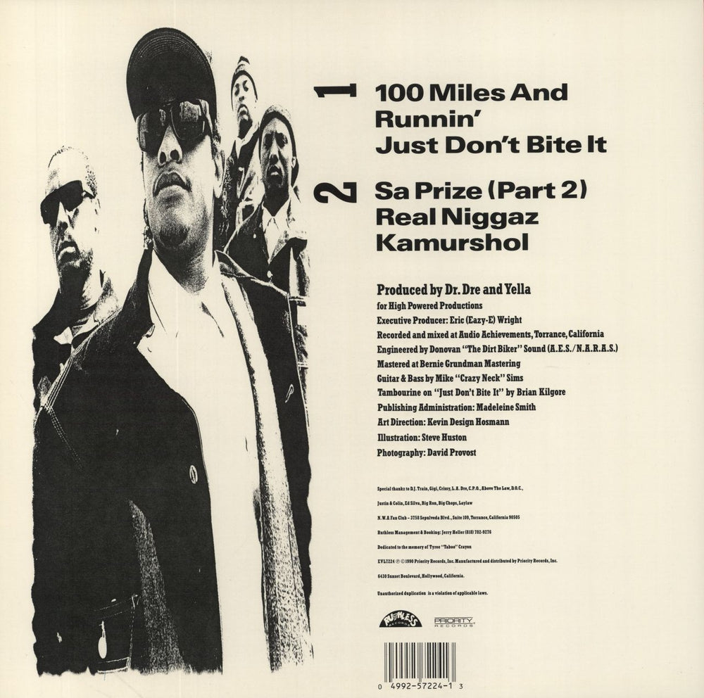 N.W.A. 100 Miles And Runnin' US 12" vinyl single (12 inch record / Maxi-single) 049925722413