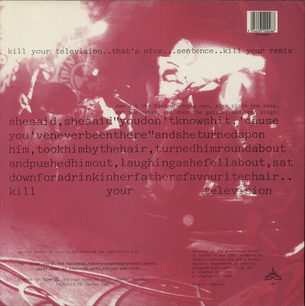 Ned's Atomic Dustbin Kill Your Television UK 12" vinyl single (12 inch record / Maxi-single) 5016295200488