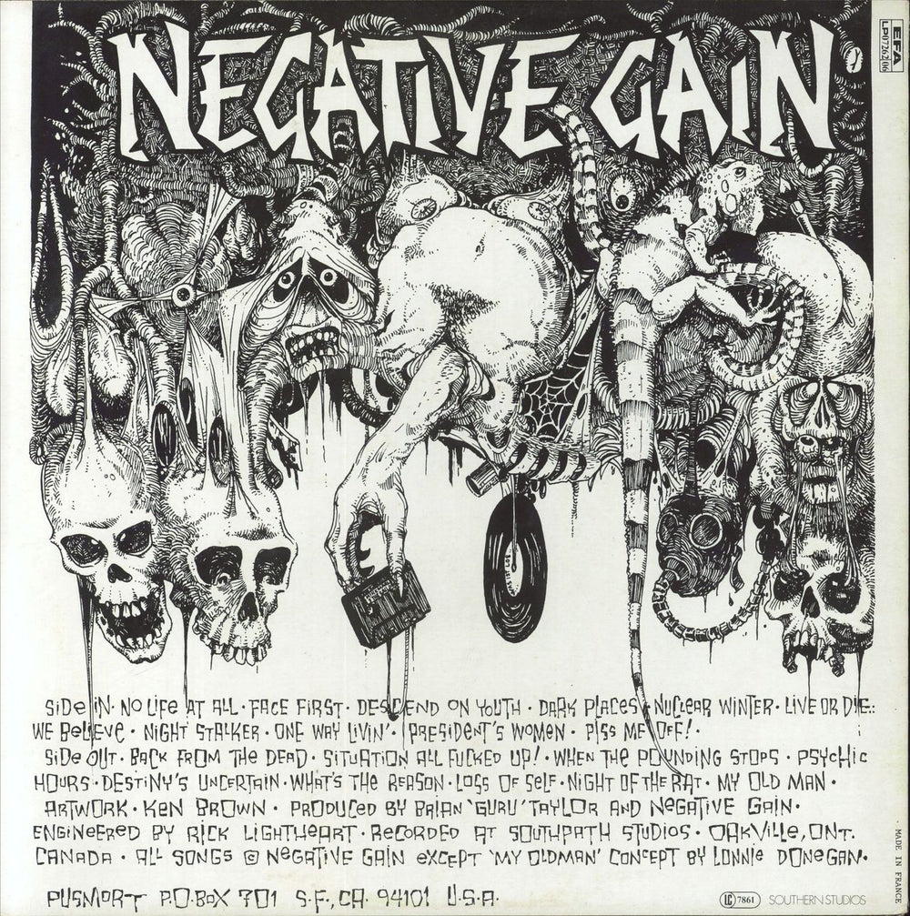 Negative Gain Back From The Dead US vinyl LP album (LP record)