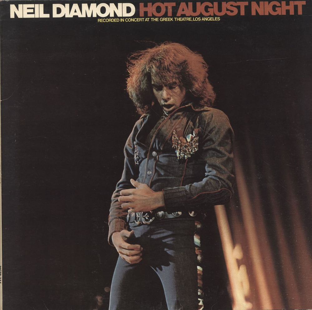 Neil Diamond Hot August Night - gatefold p/s UK 2-LP vinyl record set (Double LP Album) MCSP255