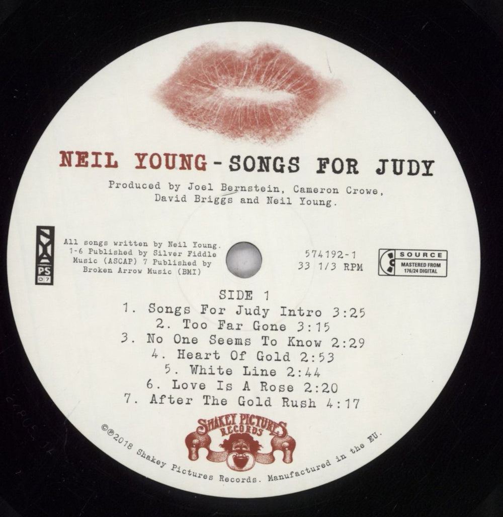 Neil Young Songs For Judy UK 2-LP vinyl record set (Double LP Album) YOU2LSO839201