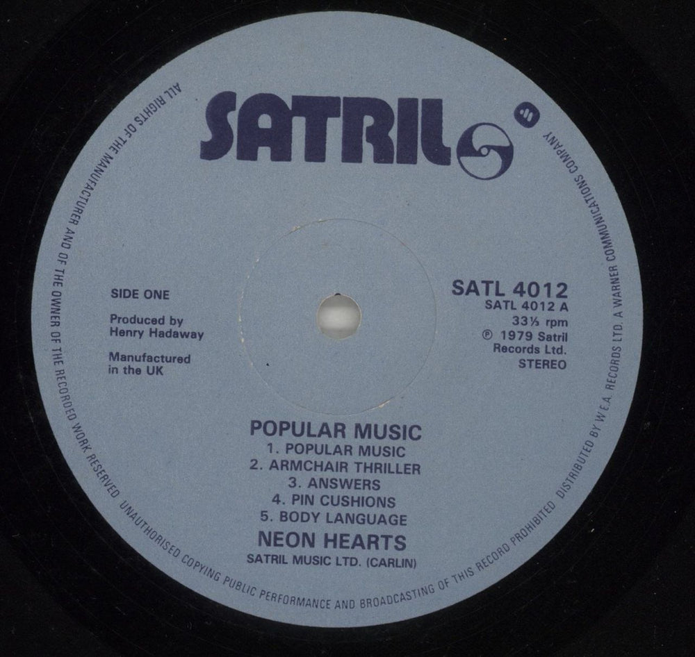 Neon Hearts Popular Music UK vinyl LP album (LP record) NEHLPPO784900