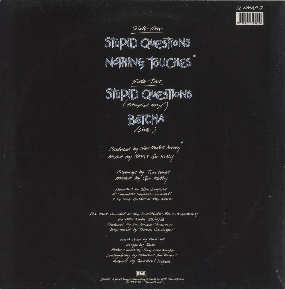 New Model Army Stupid Questions - Poster Sleeve UK 12" vinyl single (12 inch record / Maxi-single) 5099920313609