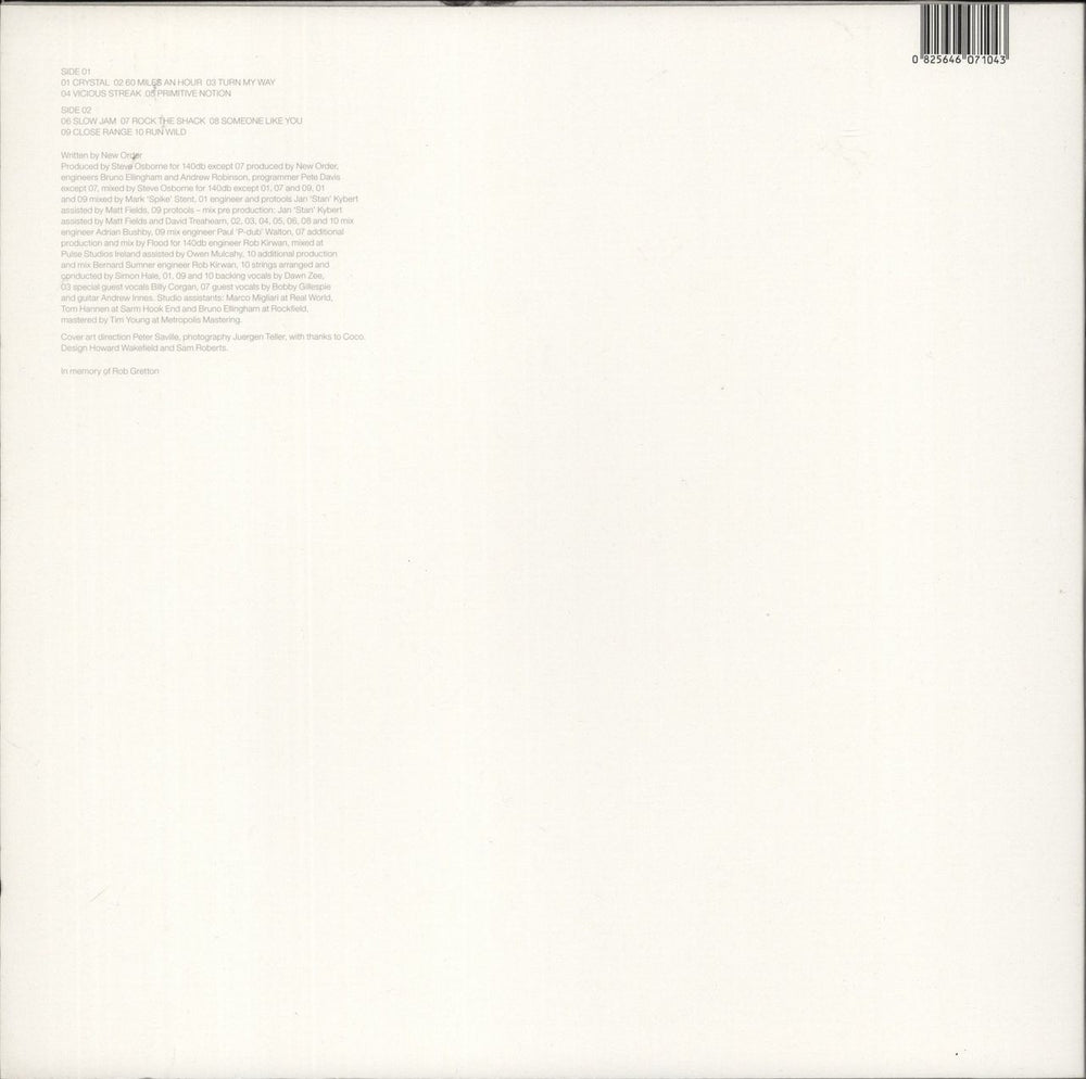 New Order Brotherhood: Remastered - 180 Gram Vinyl UK vinyl LP album (LP record) 825646071043
