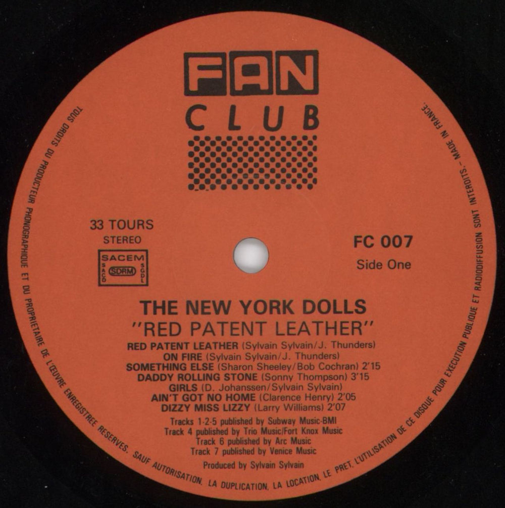 New York Dolls Red Patent Leather French vinyl LP album (LP record) NYDLPRE765879