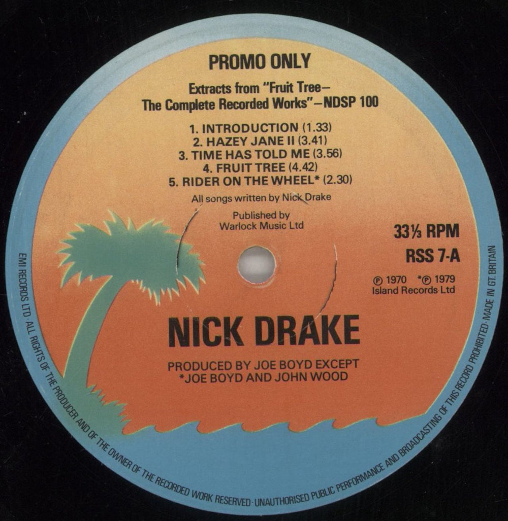 Nick Drake Sampler - Extracts From 'Fruit Tree' - VG Sleeve UK Promo vinyl LP album (LP record) N-DLPSA861913