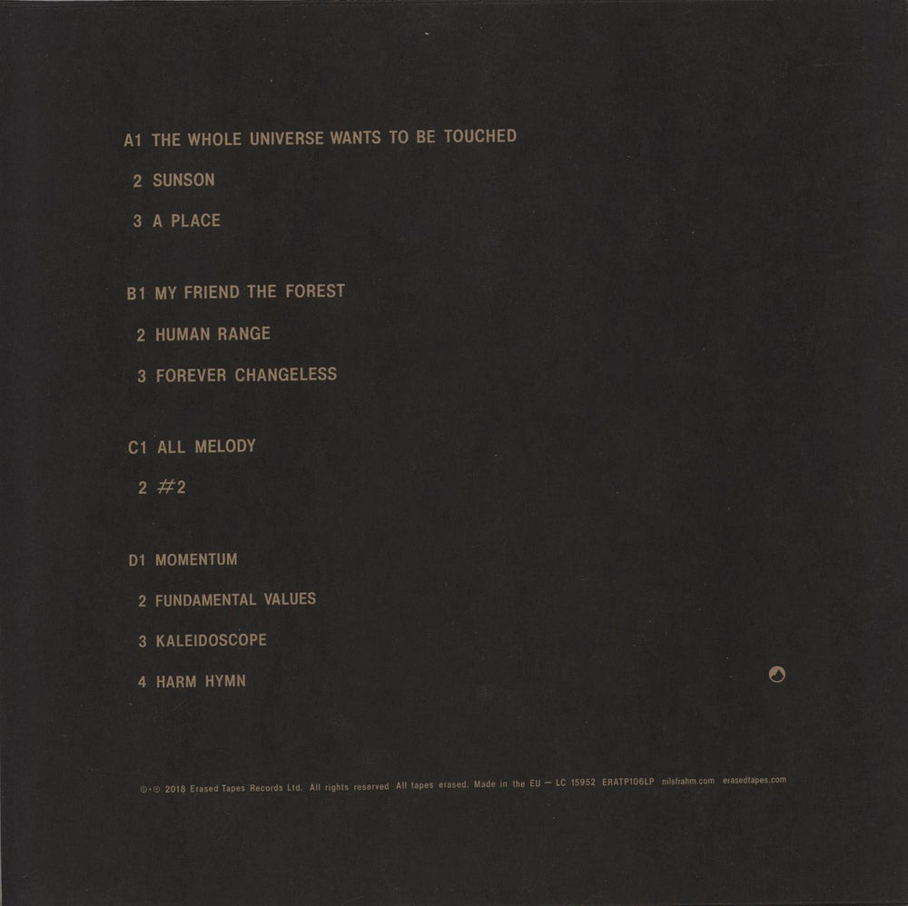 Nils Frahm All Melody UK 2-LP vinyl record set (Double LP Album)