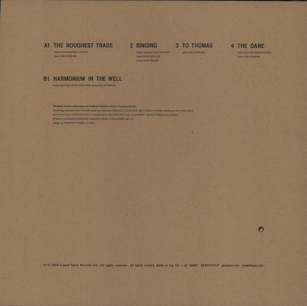 Nils Frahm Encores 1 UK 12" vinyl single (12 inch record / Maxi-single) 4050486114391