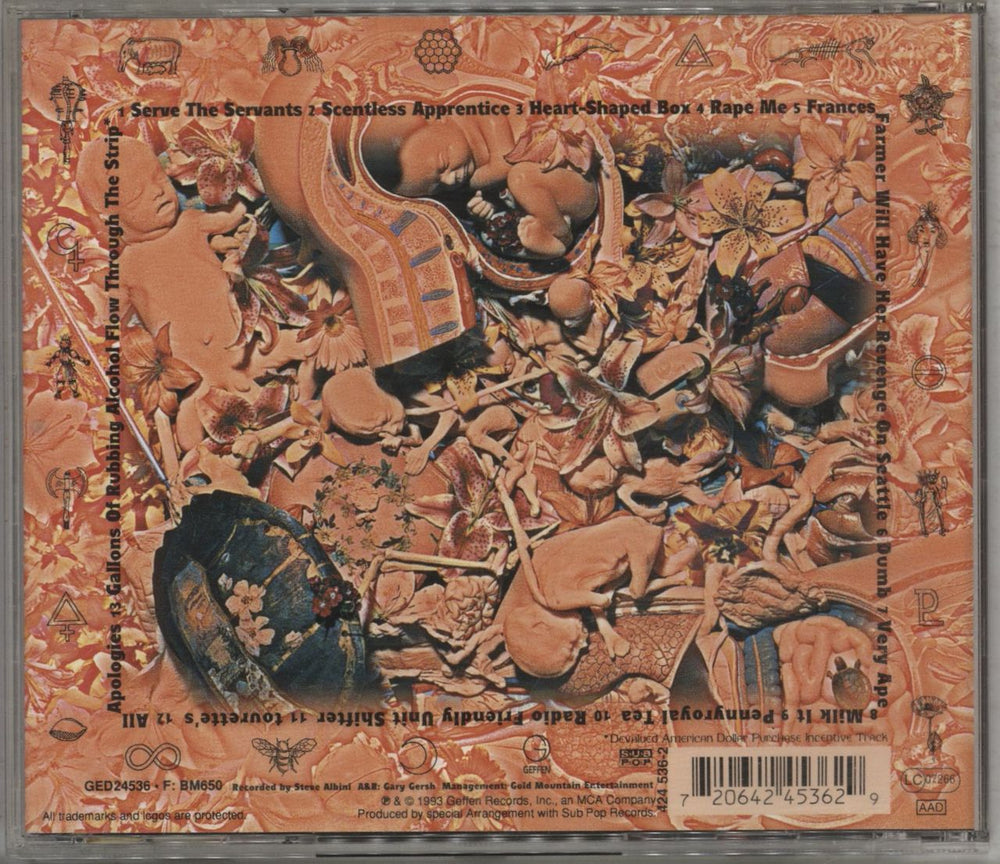 Nirvana (US) In Utero UK CD album (CDLP) 720642453629