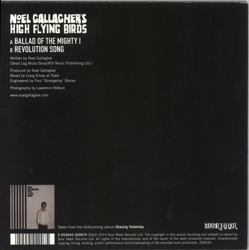 Noel Gallagher Ballad Of The Mighty I - Pink Vinyl UK 7" vinyl single (7 inch record / 45) 5052945020075