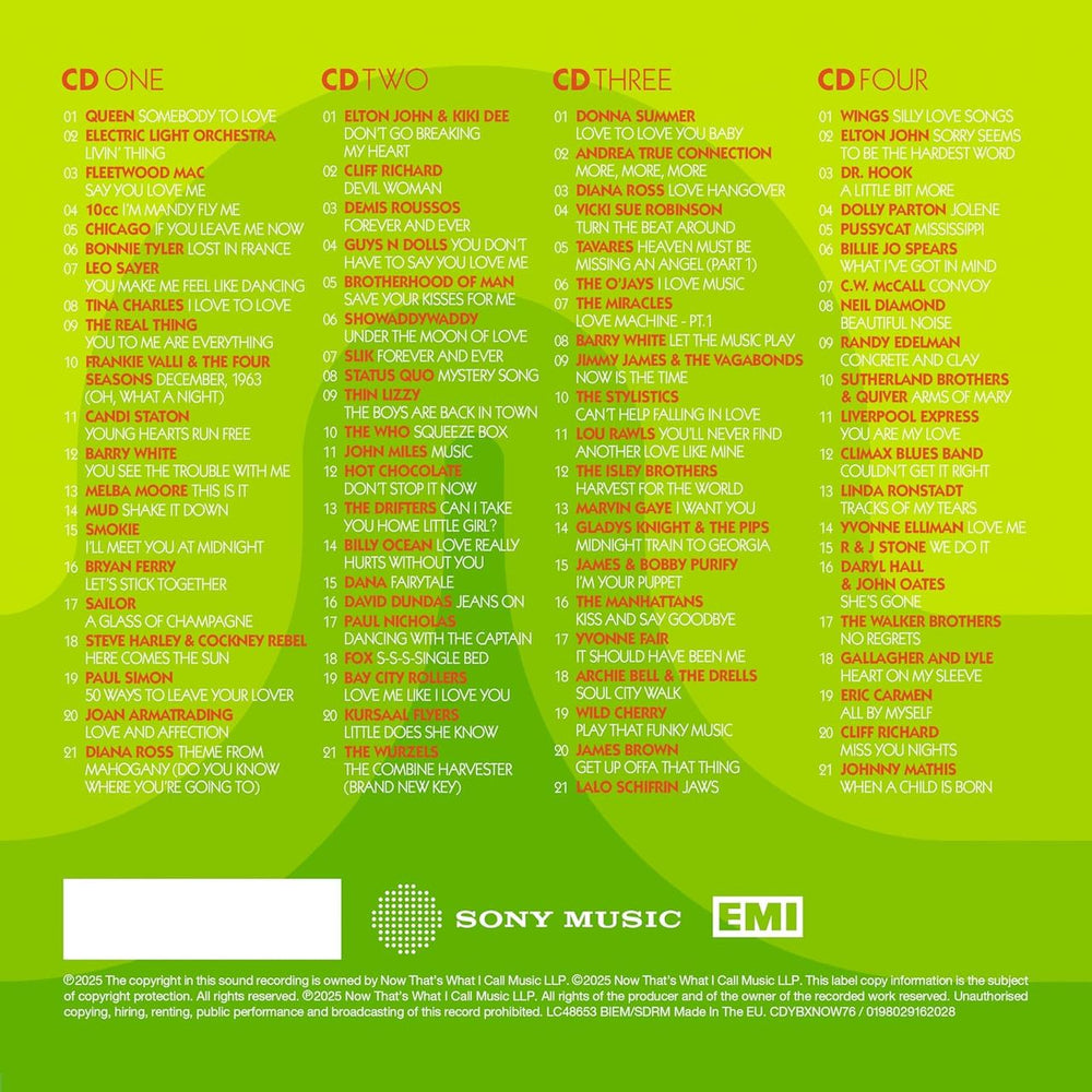 Now That's What I Call Music NOW Yearbook '76 - Deluxe Hardcover Edition - Sealed UK 4-CD album set 198029162028