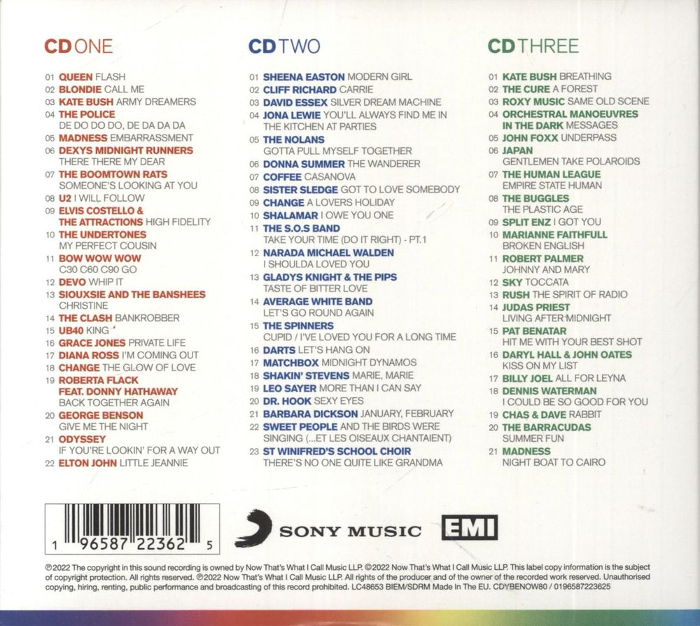 Now That's What I Call Music Now Yearbook '80 Extra UK 3-CD album set (Triple CD) 196587223625