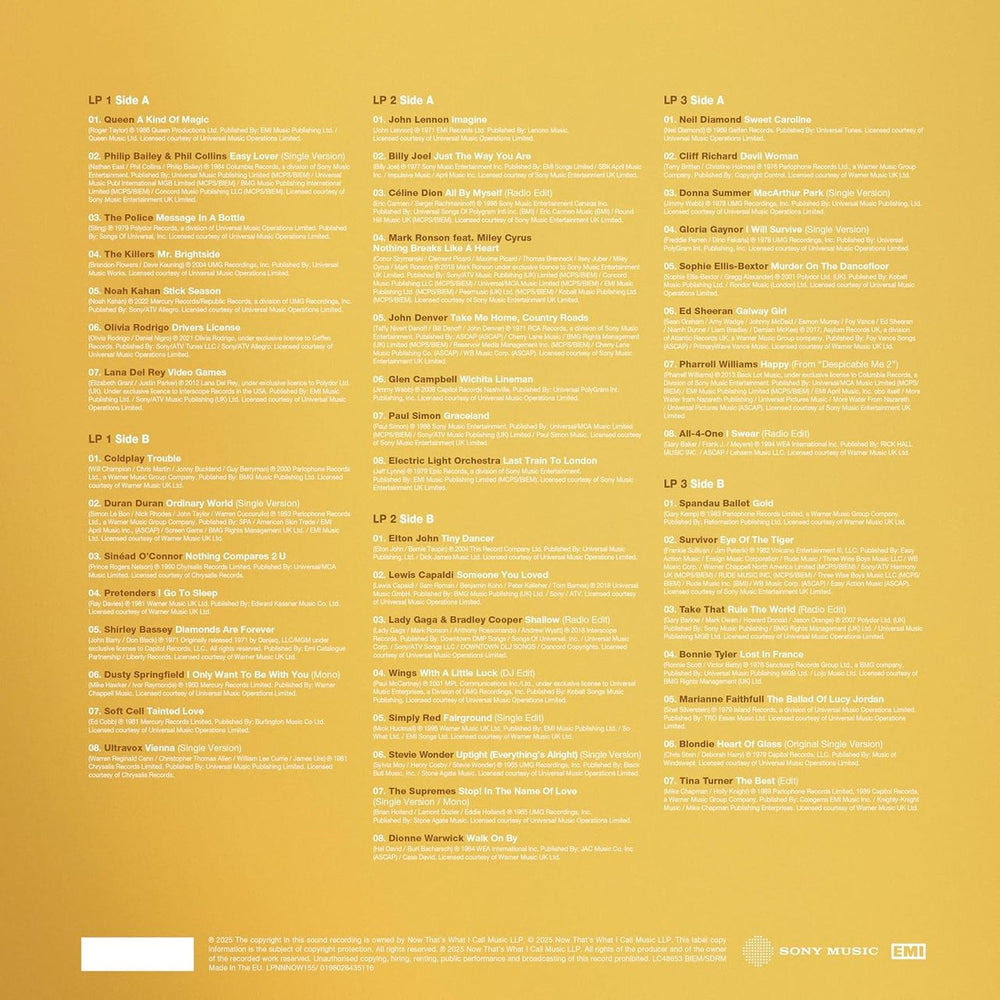 Now That's What I Call Music That's What I Call Gold - The Ultimate Hits UK 3-LP vinyl record set (Triple LP Album) 198028435116