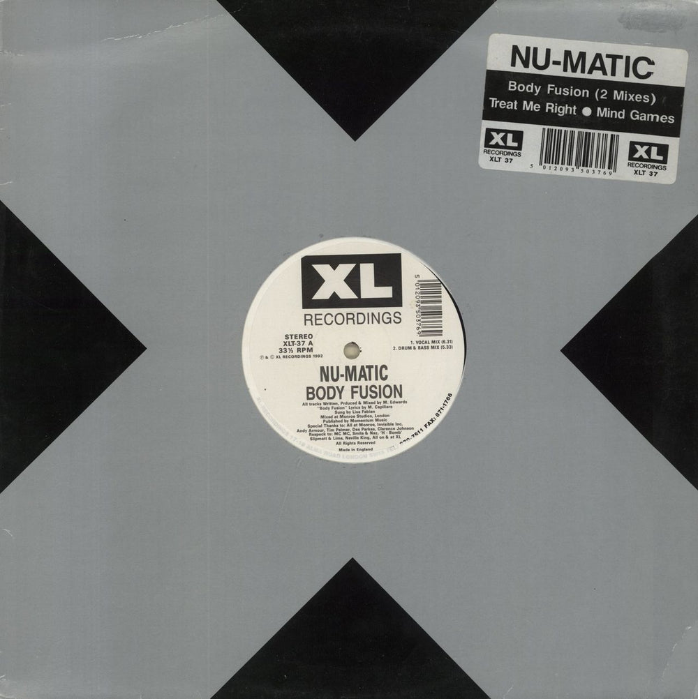 Nu-Matic Body Fusion UK 12" vinyl single (12 inch record / Maxi-single) XLT-37