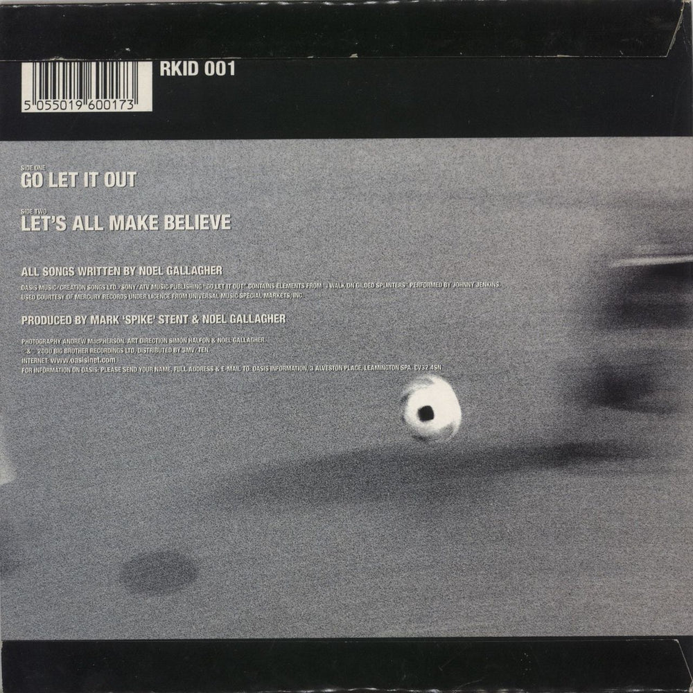 Oasis Go Let It Out - Circular Information Form UK 7" vinyl single (7 inch record / 45) 5055019600173