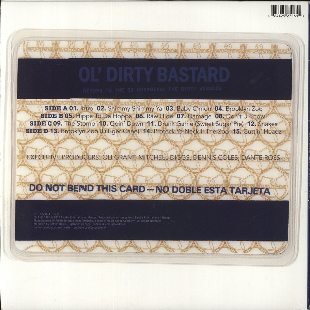 Ol Dirty Bastard Return To The 36 Chambers: The Dirty Version US 2-LP vinyl record set (Double LP Album) 664425271614