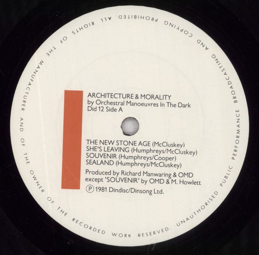 Orchestral Manoeuvres In The Dark Architecture & Morality - Cream Die-Cut UK vinyl LP album (LP record) OMDLPAR450982