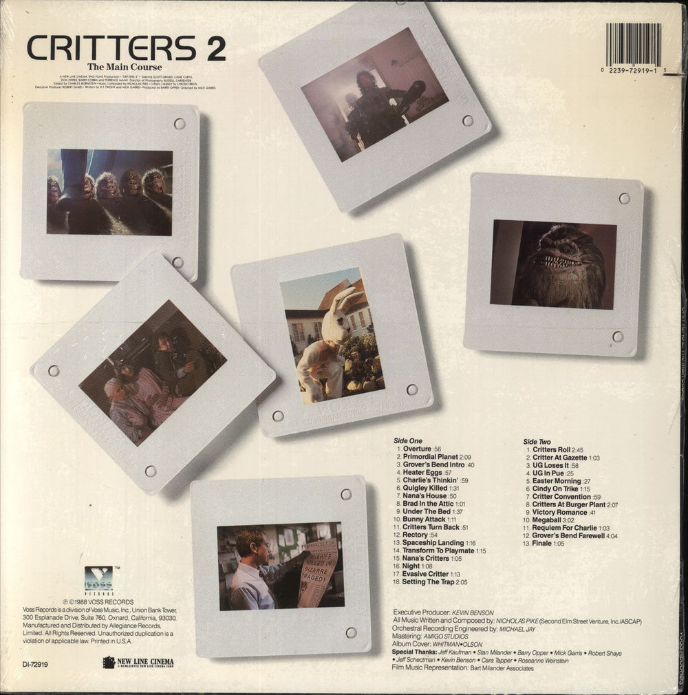 Original Soundtrack Critters 2: The Main Course [Original Motion Picture Soundtrack] - Shrink US vinyl LP album (LP record) 022397291915