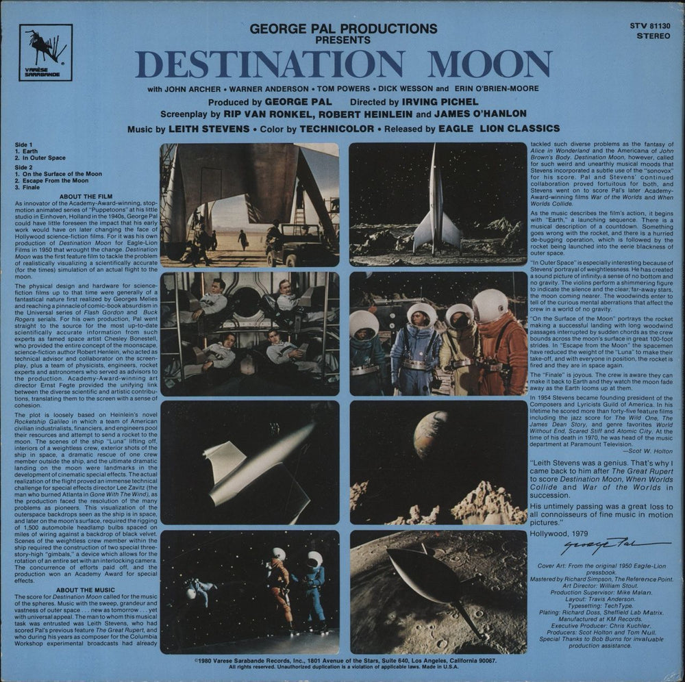 Original Soundtrack Destination Moon US vinyl LP album (LP record)