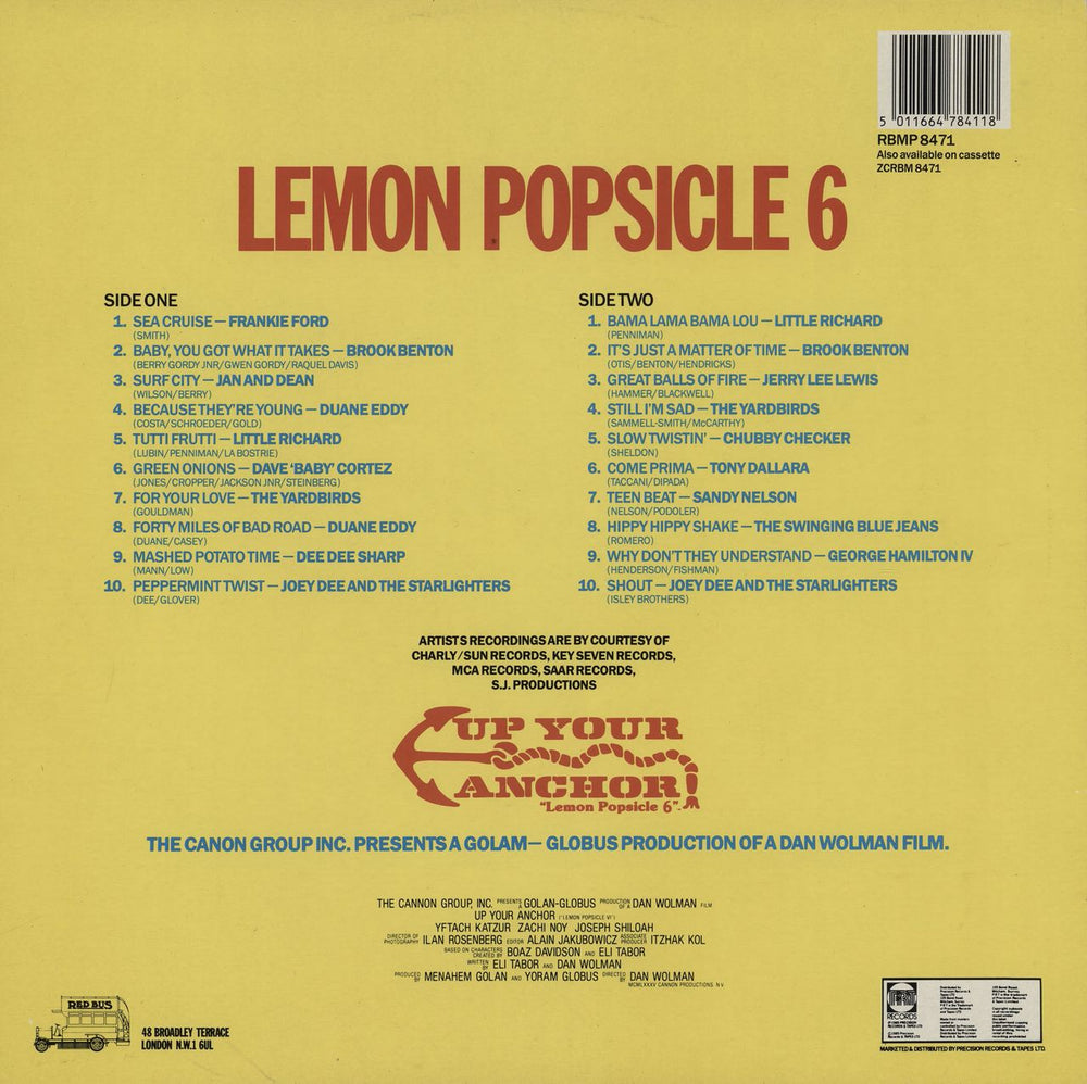 Original Soundtrack Lemon Popsicle 6 Up Your Anchor UK vinyl LP album (LP record) 5011664784118