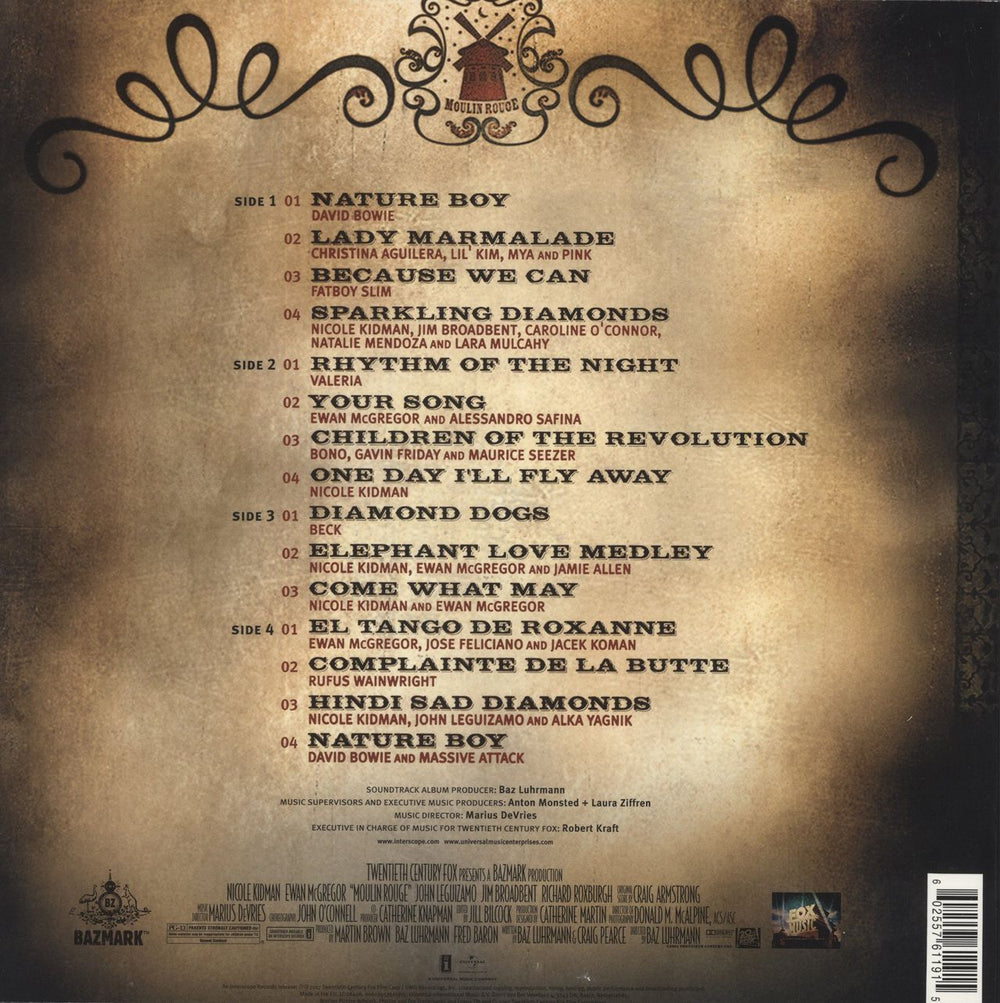 Original Soundtrack Moulin Rouge - 180gm UK 2-LP vinyl record set (Double LP Album) 0602557611915