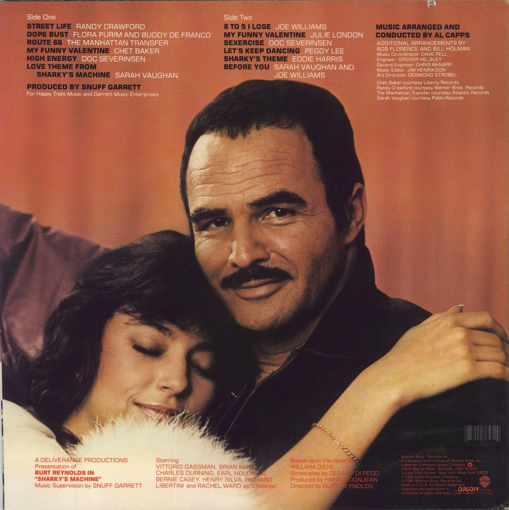 Original Soundtrack Sharky's Machine US vinyl LP album (LP record)