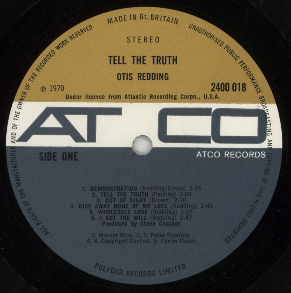 Otis Redding Tell The Truth UK vinyl LP album (LP record) OTILPTE851411