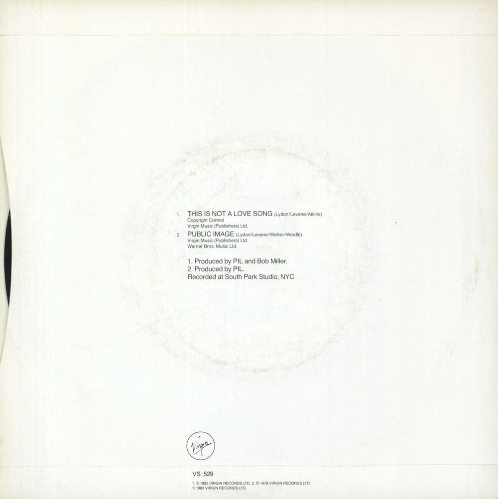 P.I.L. This Is Not A Love Song UK 7" vinyl single (7 inch record / 45)