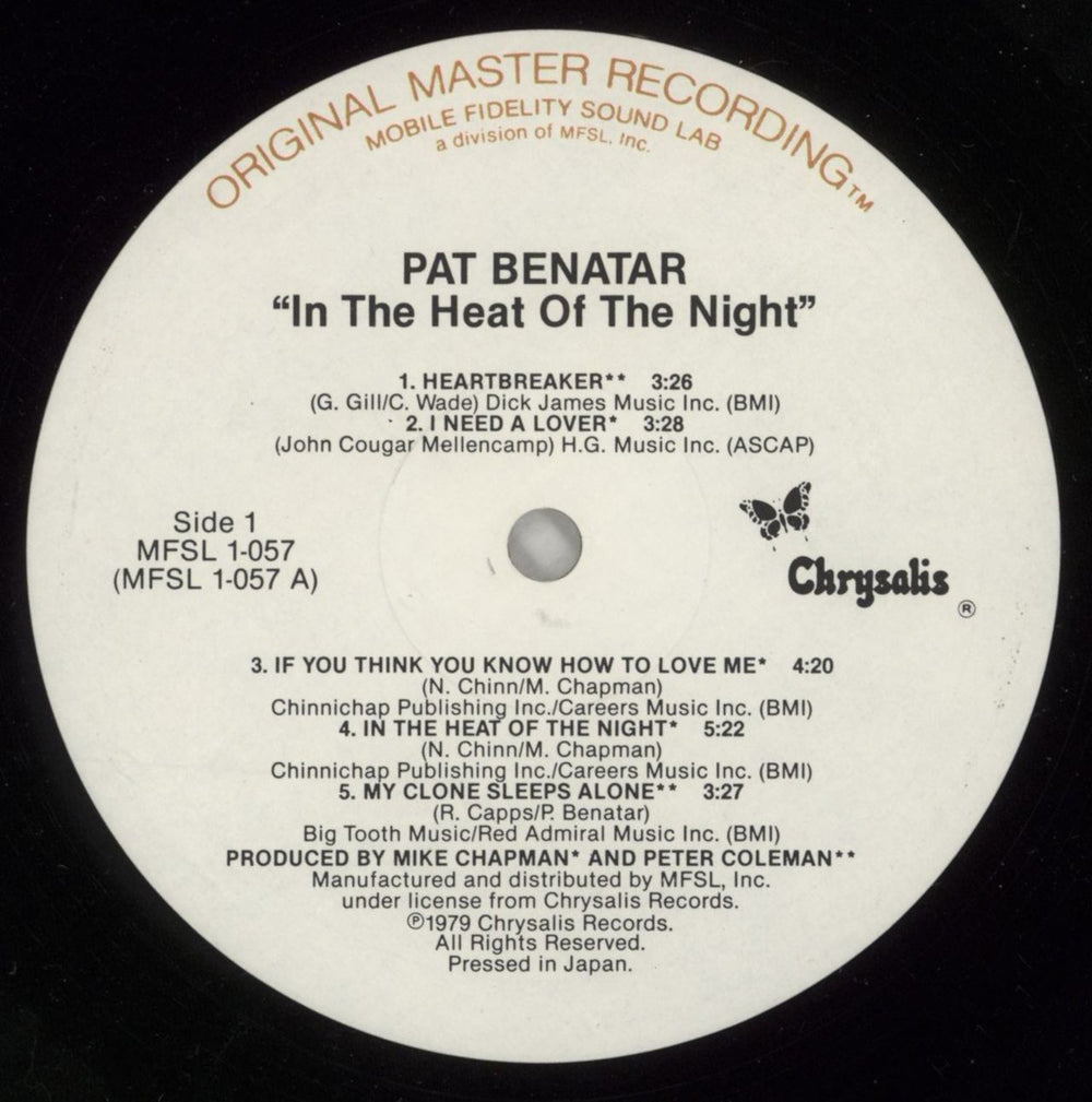 Pat Benatar In The Heat Of The Night US vinyl LP album (LP record) BENLPIN401617