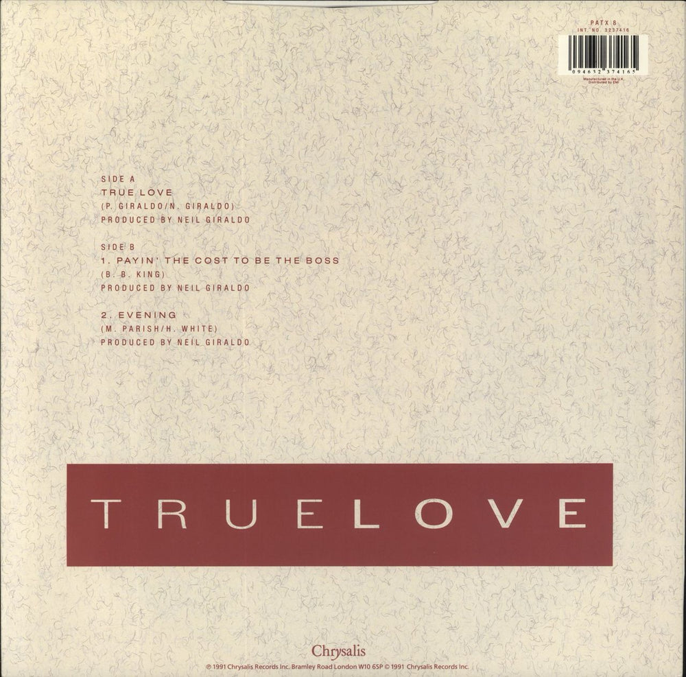 Pat Benatar True Love UK 12" vinyl single (12 inch record / Maxi-single) 094632374165