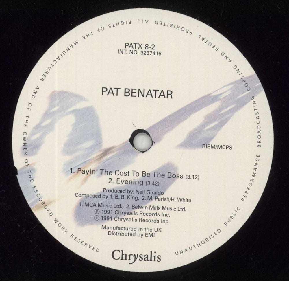 Pat Benatar True Love UK 12" vinyl single (12 inch record / Maxi-single) BEN12TR563836