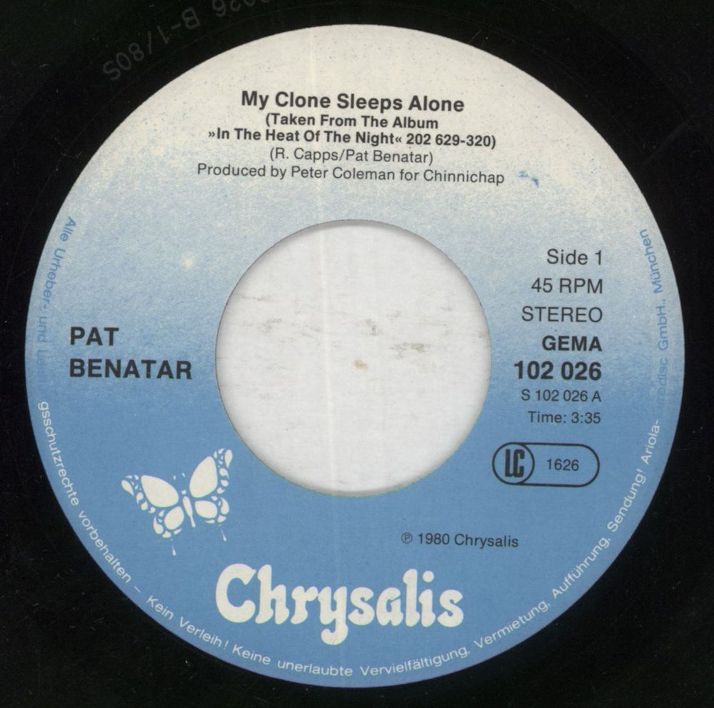 Pat Benatar We Live For Love German 7" vinyl single (7 inch record / 45) BEN07WE849864