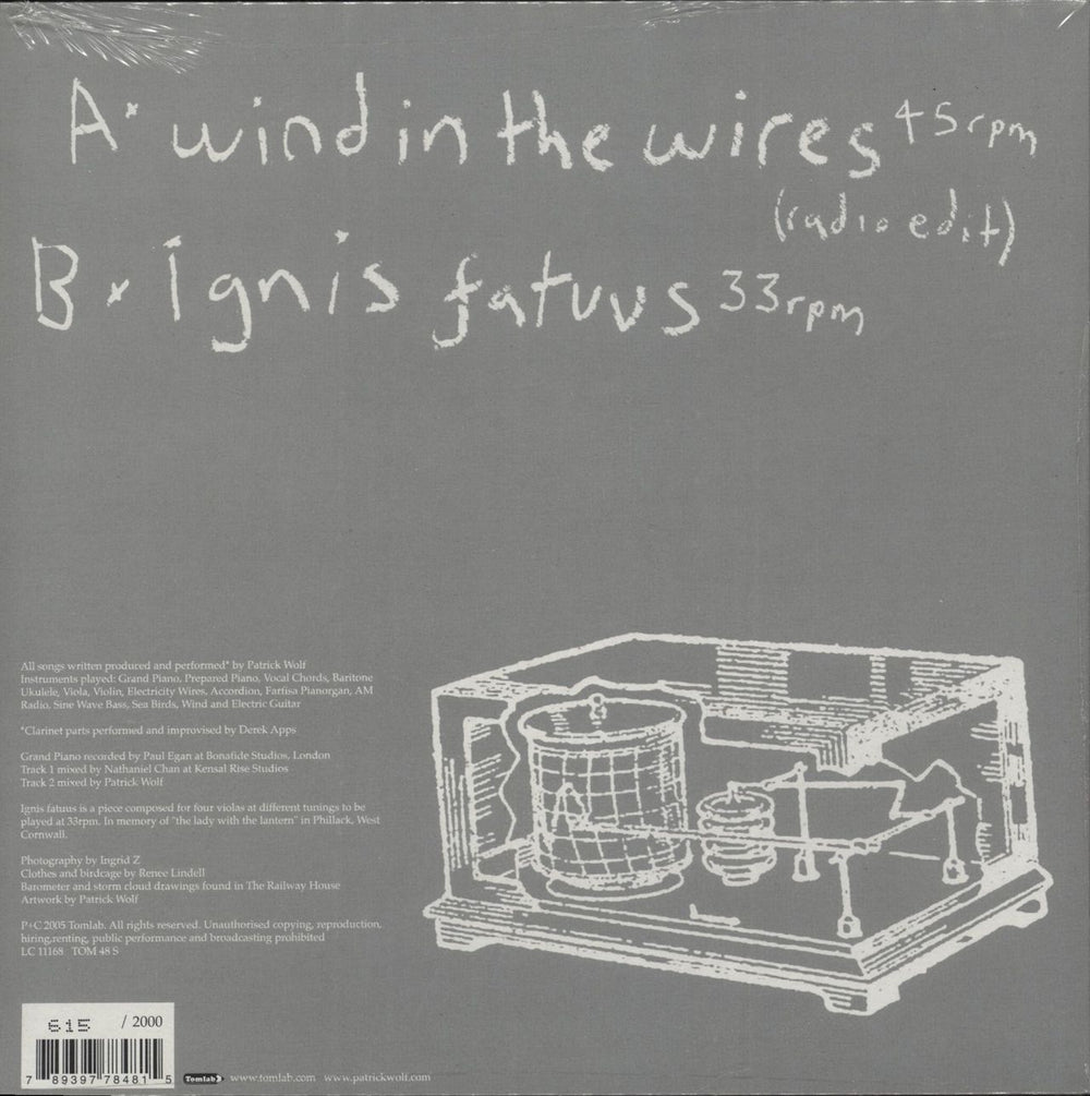 Patrick Wolf Wind In The Wires - Sealed German 7" vinyl single (7 inch record / 45) 789397784815
