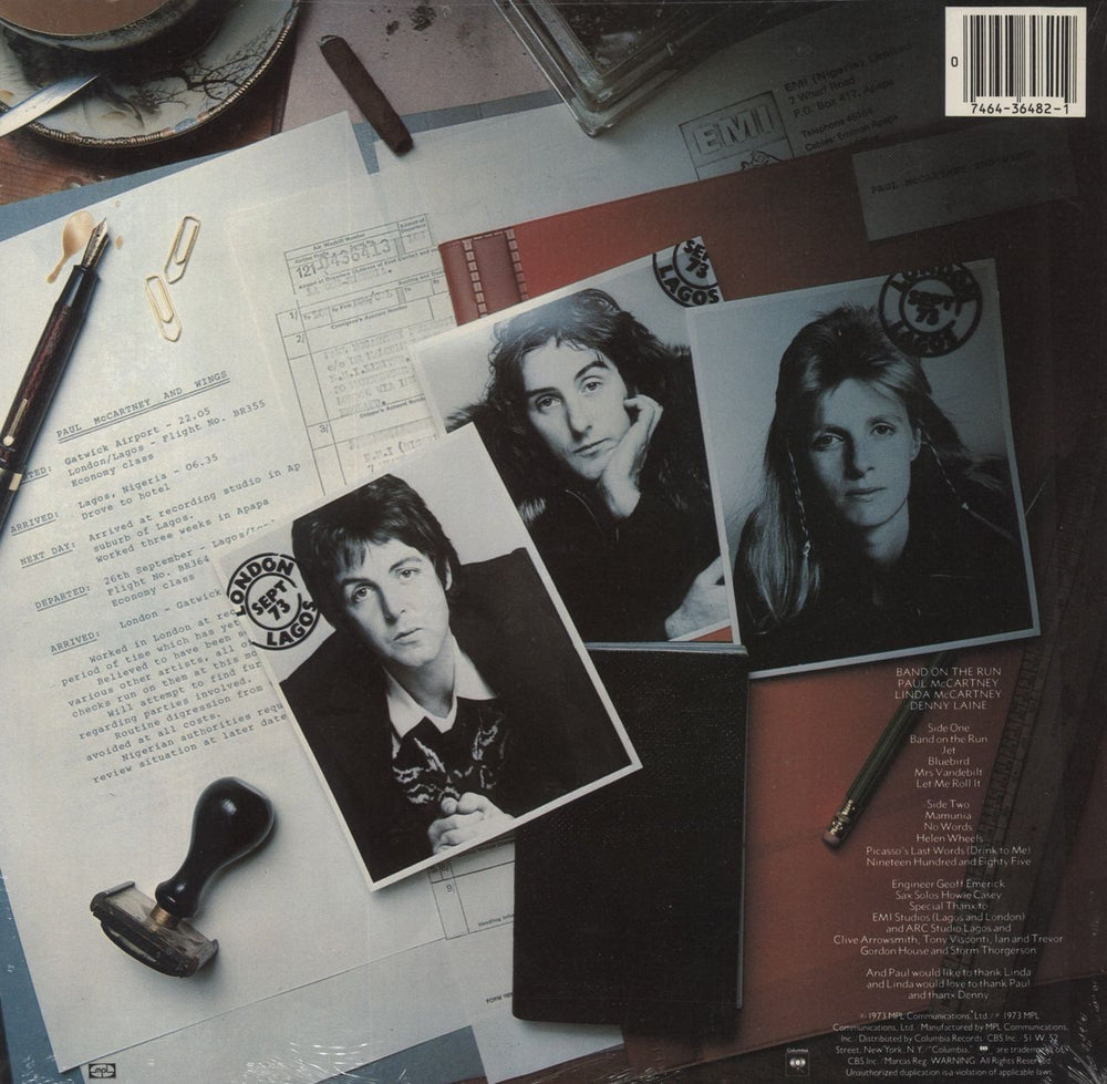 Paul McCartney and Wings Band On The Run - Sealed US vinyl LP album (LP record) 074643648219
