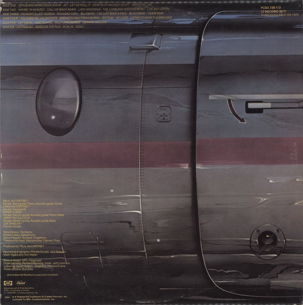 Paul McCartney and Wings Wings Over America Australian 3-LP vinyl record set (Triple LP Album)