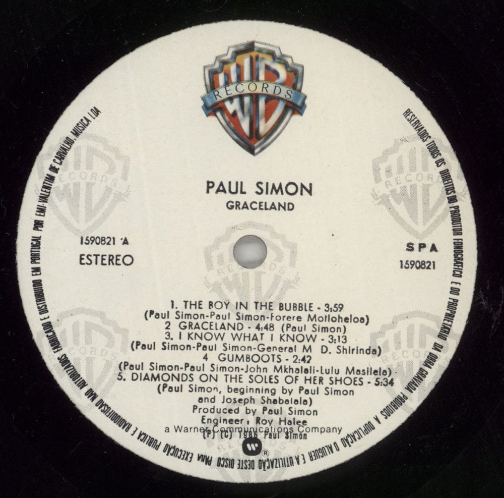 Paul Simon Graceland Portuguese vinyl LP album (LP record) PSILPGR869266