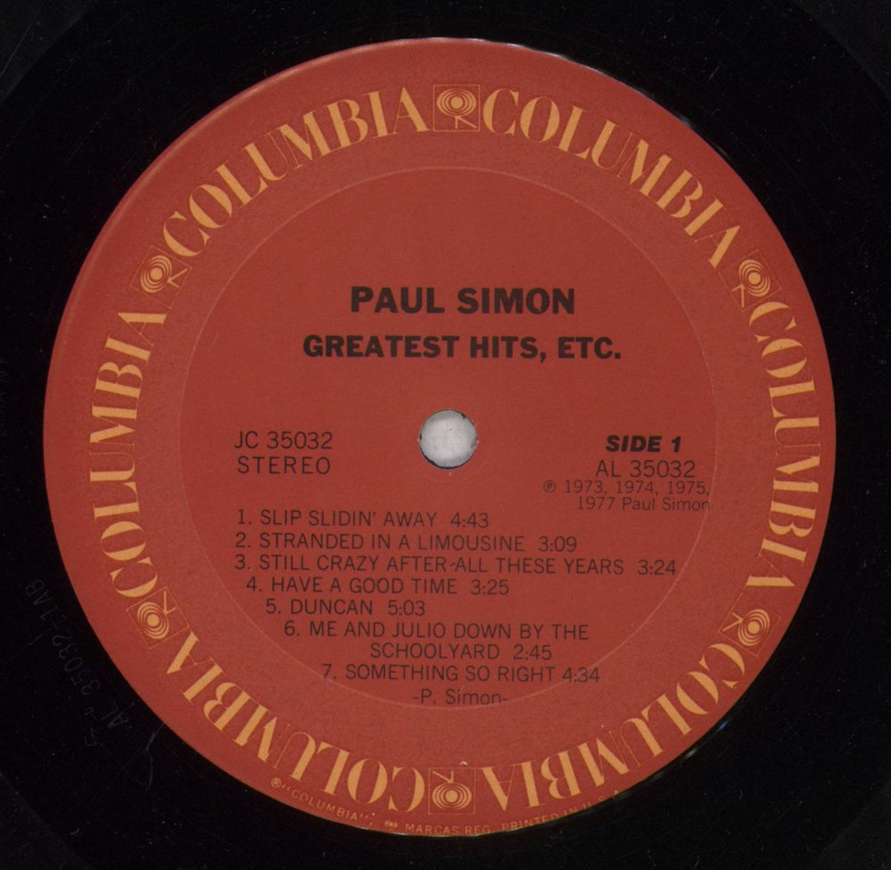 Paul Simon Greatest Hits, Etc - EX US vinyl LP album (LP record) PSILPGR839698