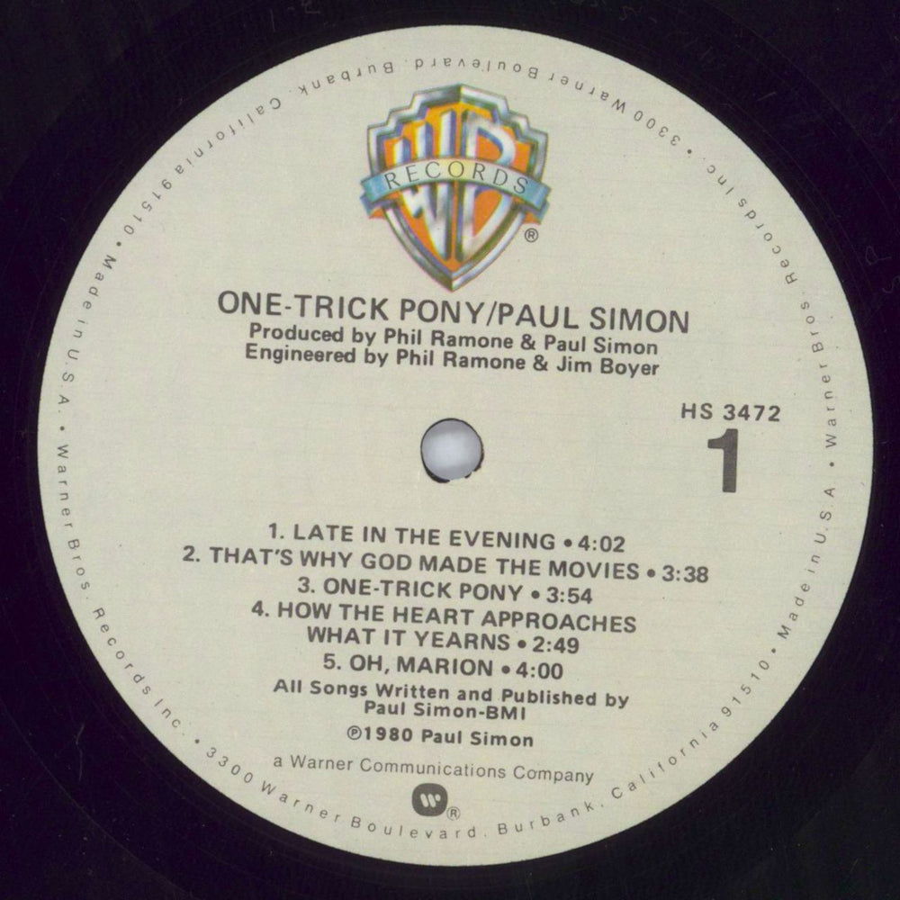 Paul Simon One Trick Pony - Shrink US vinyl LP album (LP record) PSILPON820344