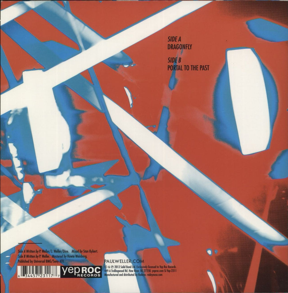 Paul Weller Dragonfly - Clear Vinyl US 7" vinyl single (7 inch record / 45) 634457231177