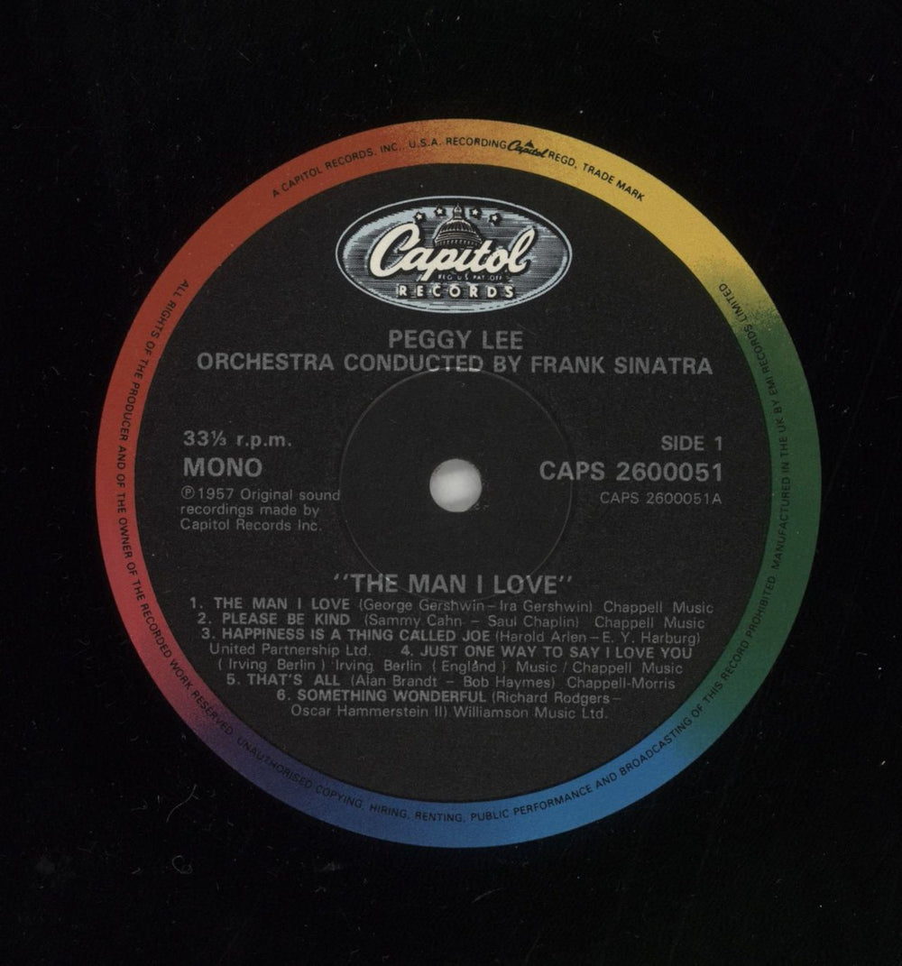 Peggy Lee The Man I Love - Factory Sample UK vinyl LP album (LP record) PEGLPTH863840