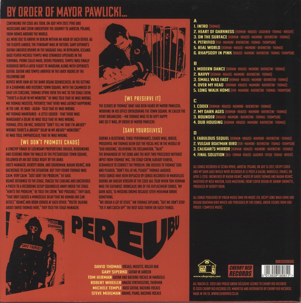 Pere Ubu By Order Of Mayor Pawlicki [Live In Jarocin] - Black and Red Split Vinyl UK 2-LP vinyl record set (Double LP Album) 5013929180611