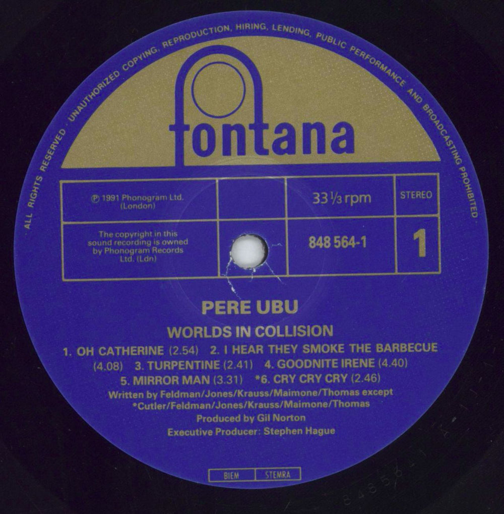 Pere Ubu Worlds In Collision UK vinyl LP album (LP record) UBULPWO447215