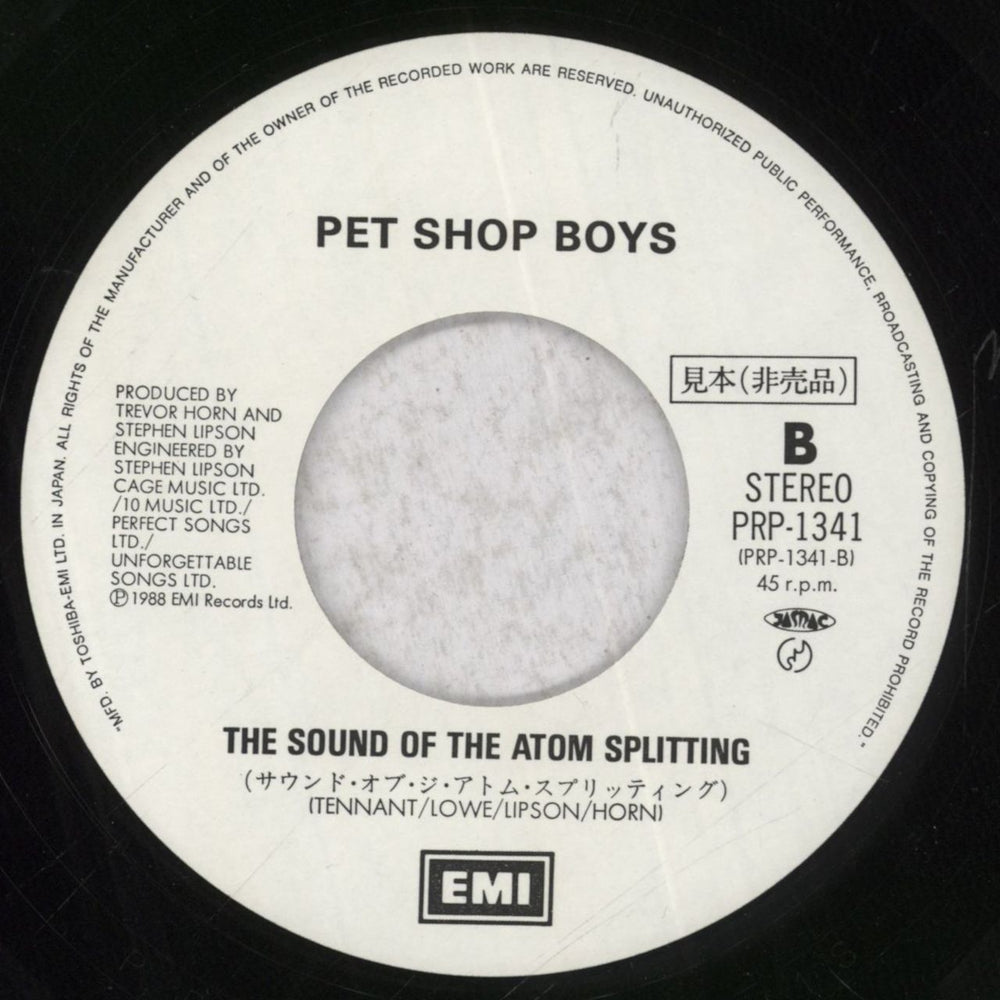 Pet Shop Boys Left To My Own Devices - Promotional Sleeve Japanese Promo 7" vinyl single (7 inch record / 45)